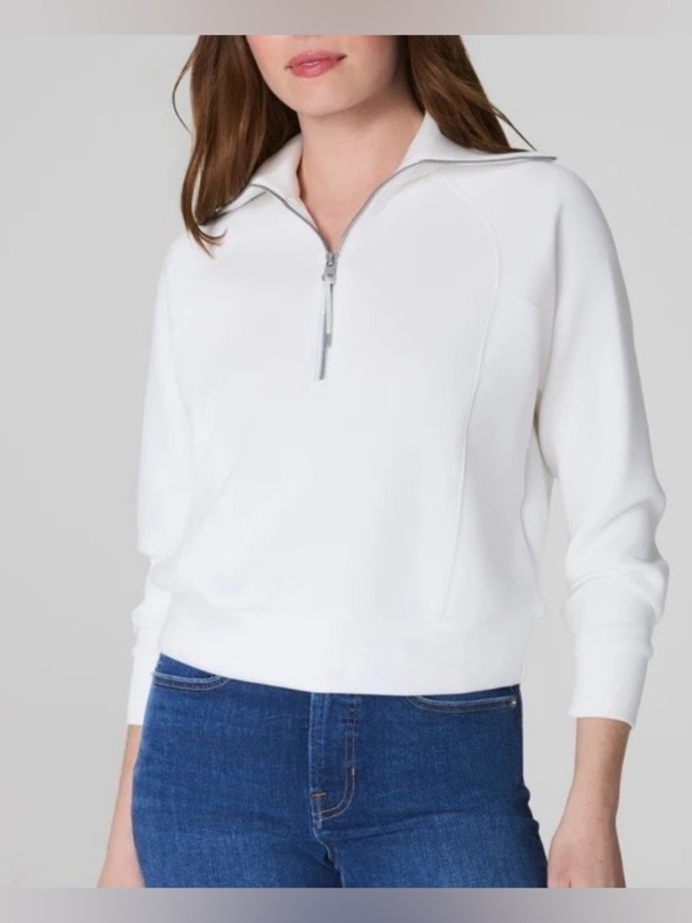 Women's White Half-Zip Pullover Top by SPANX